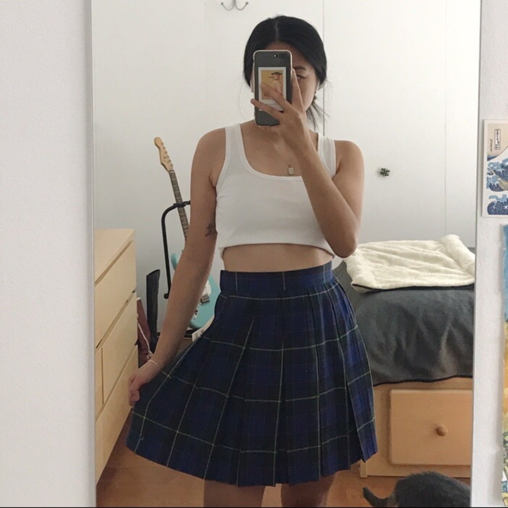Plaid Pleated Skirt